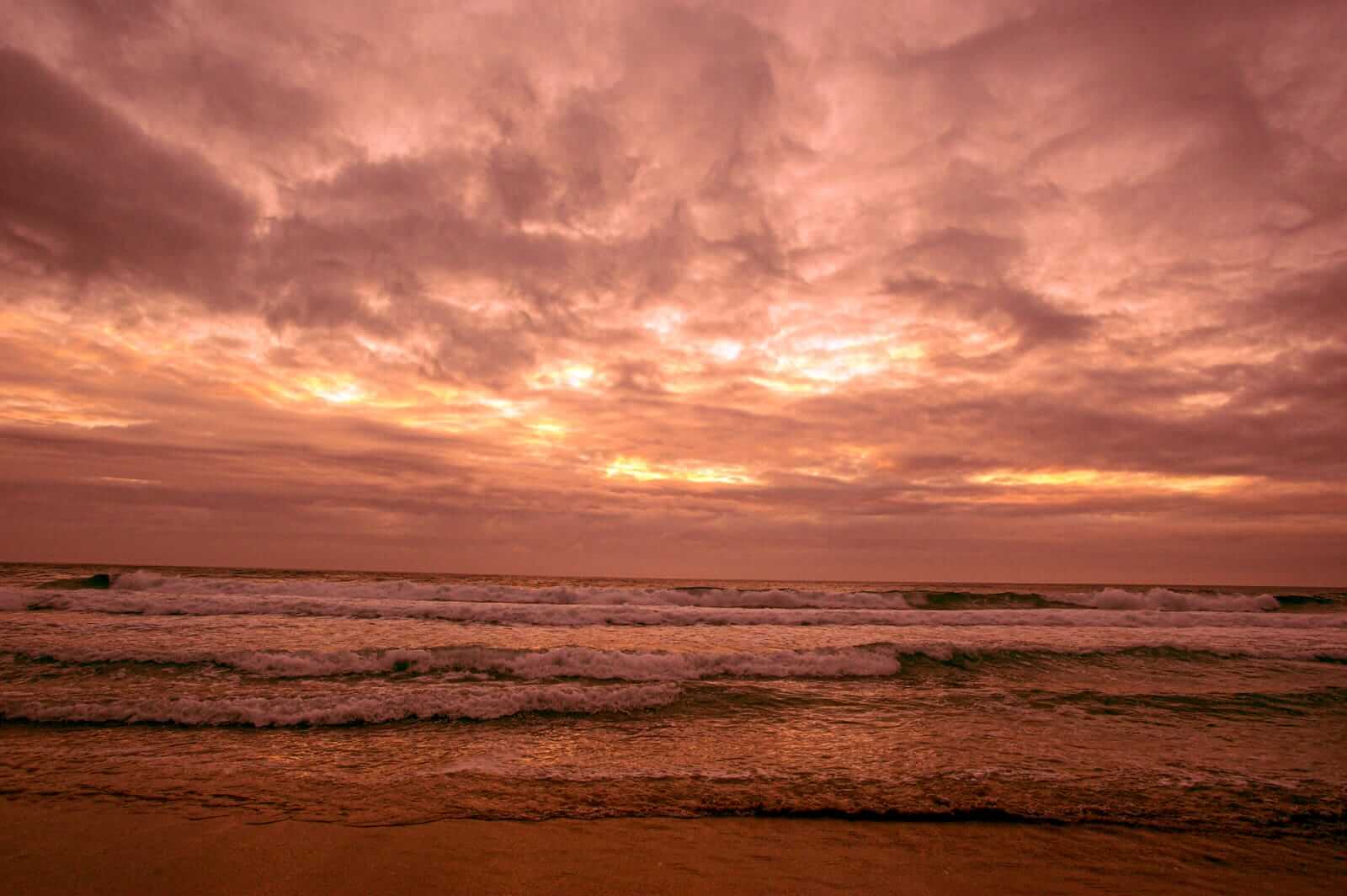 Sunset, plage du Portugal