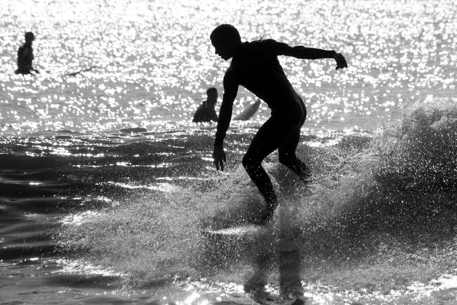 Silhouette de surfer, Île d'Oléron